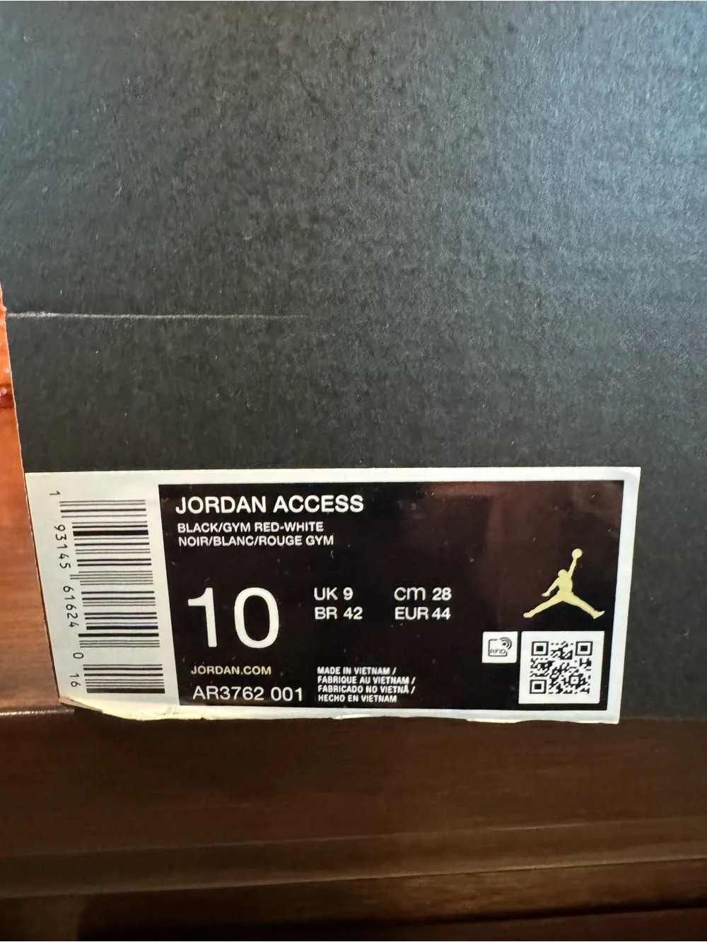 Nike Air Jordan Access Black Gym Red White Men’s Size 10